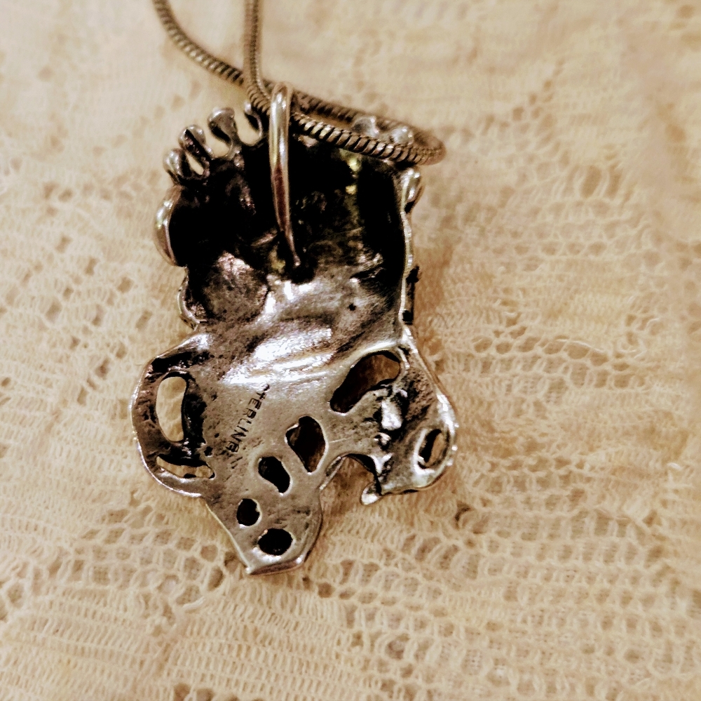 Art Nouveau Sterling 925 Fairy Goddess Queen Necklace - Picture 3 of 7